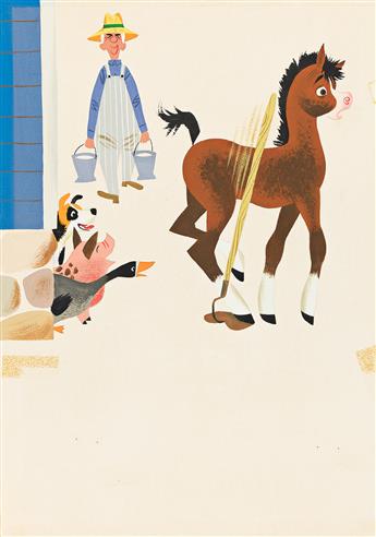 MEL CRAWFORD (1925 - 2015) Casey The Clumsy Colt 2-page spread.
